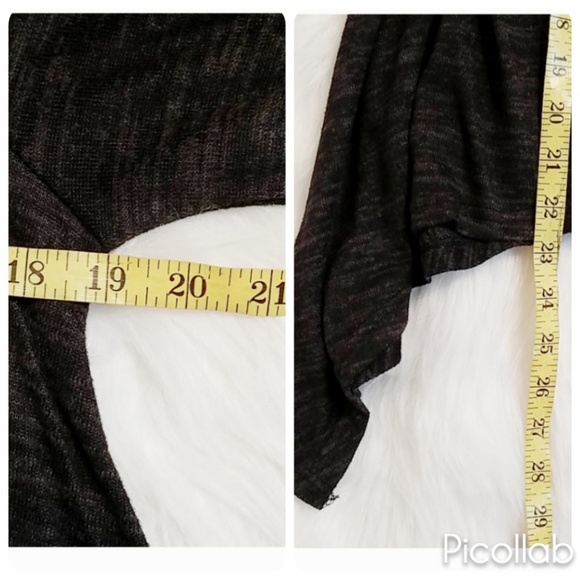 Jon and Anna Asymmetrical Black Heathered Top - Picture 3 of 5